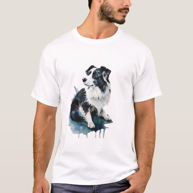 Gräns Collie - Intelligent, Energetic T Shirt (Framsida)