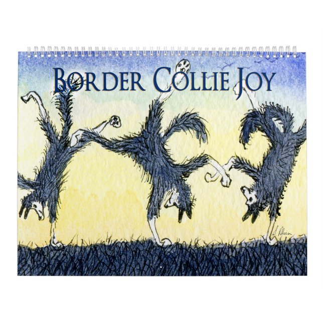 Gräns Collie Joy-kalender, sida/bild per månad Kalender (Omslag)