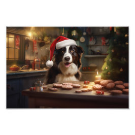Gräns Collie jul Cookies Festive Helgdag Fototryck