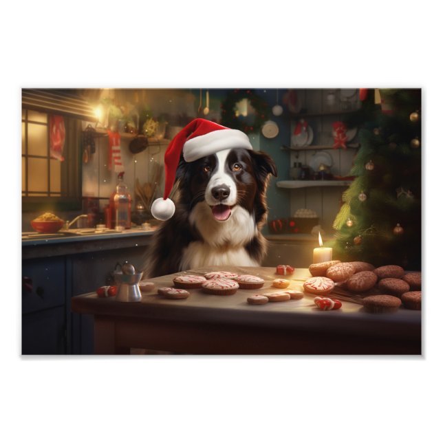 Gräns Collie jul Cookies Festive Helgdag Fototryck (Framsidan)