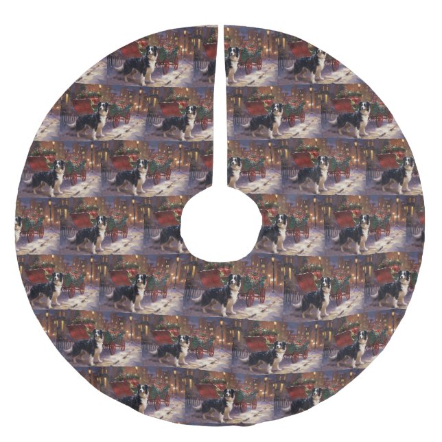 Gräns Collie Jul Festive Season Julgransmatta Borstad Polyester (Framsidan)