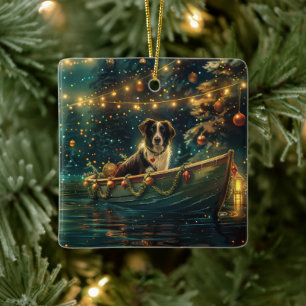 Gräns Collie Jul Festive Voyage Julgransprydnad Keramik