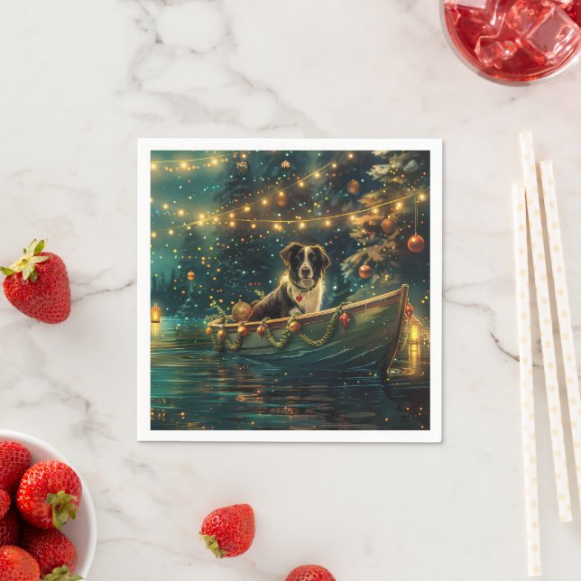 Gräns Collie Jul Festive Voyage Pappersservett (Insitu)