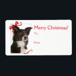 Gräns Collie jul Gift Stickers Fraktsedel<br><div class="desc">De här julklapparna är en perfekt som passar vår Gräns Collie-papper.</div>