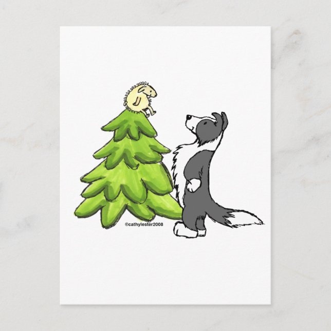Gräns Collie-jul Helg Vykort (Framsida)
