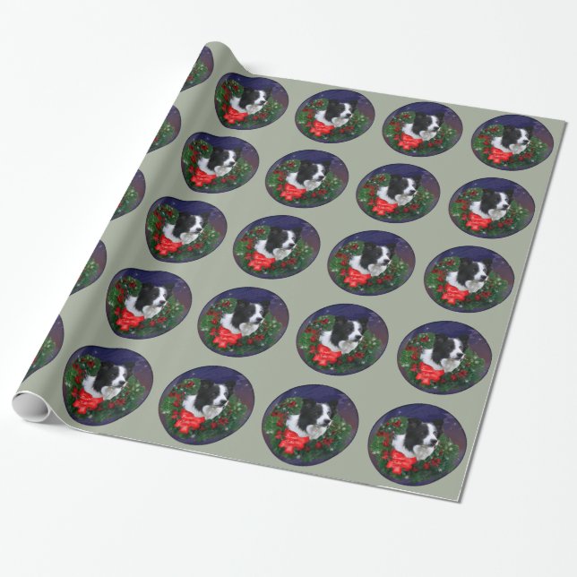 Gräns Collie jul Helgdag Presentpapper (Utrullad)