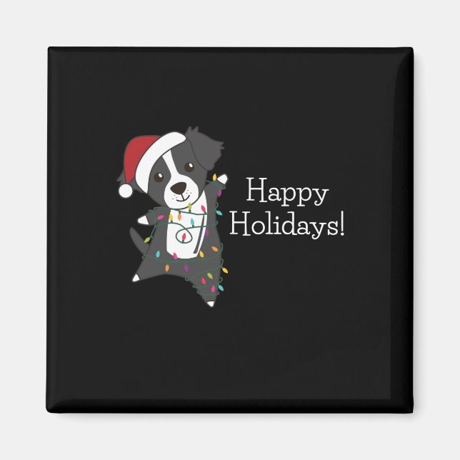 Gräns Collie jul Hund Winter Animals Hundar Magnet (Framsidan)