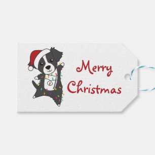 Gräns Collie jul Hund Winter Animals Hundar Tr Presentetikett