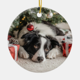 Gräns Collie-jul Julgransprydnad Keramik