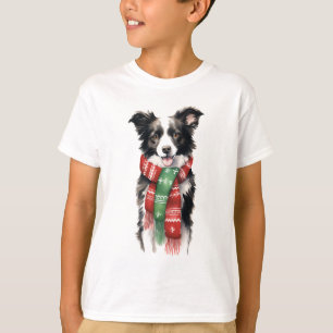 Gräns Collie Jul Kids Shirt - Cute Helgdag T