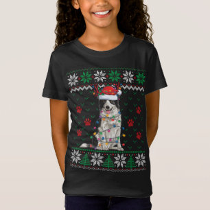Gräns Collie jul Ljus Santa Reindeer Ugly T Shirt