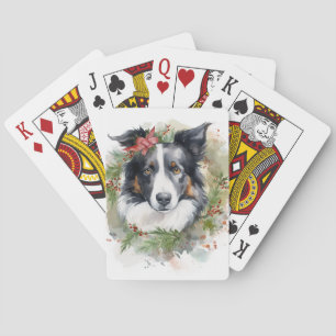 Gräns Collie Juldagen Utandning Festive Valp Casinokort