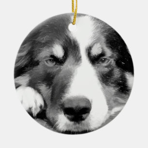 GRÄNS COLLIE JULGRANSPRYDNAD KERAMIK