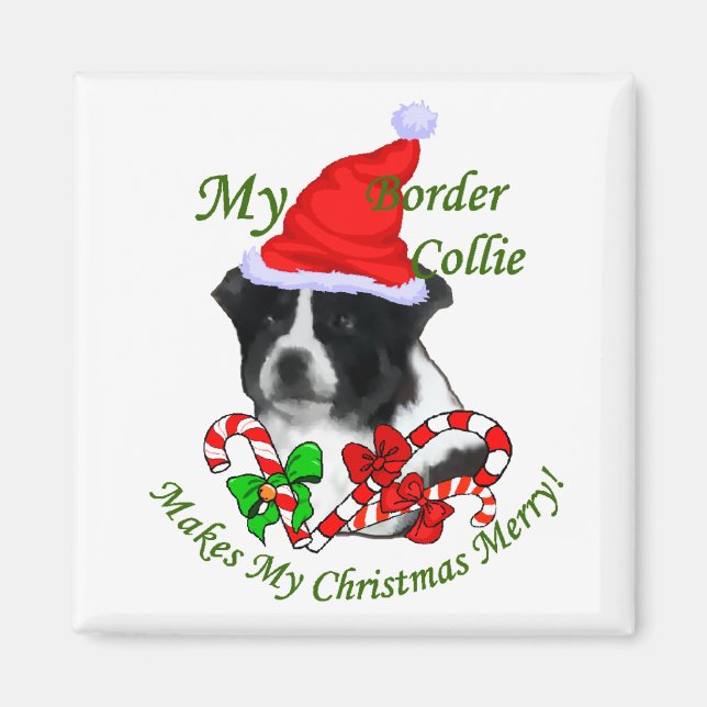 Gräns Collie-julklappar Magnet (Framsidan)