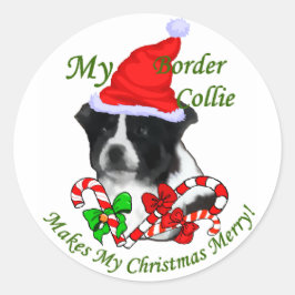 Gräns Collie-julklappar Runt Klistermärke