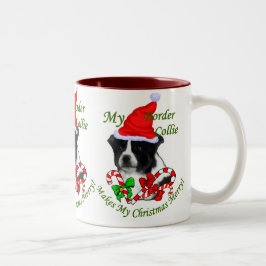 Gräns Collie-julklappar Två-Tonad Mugg