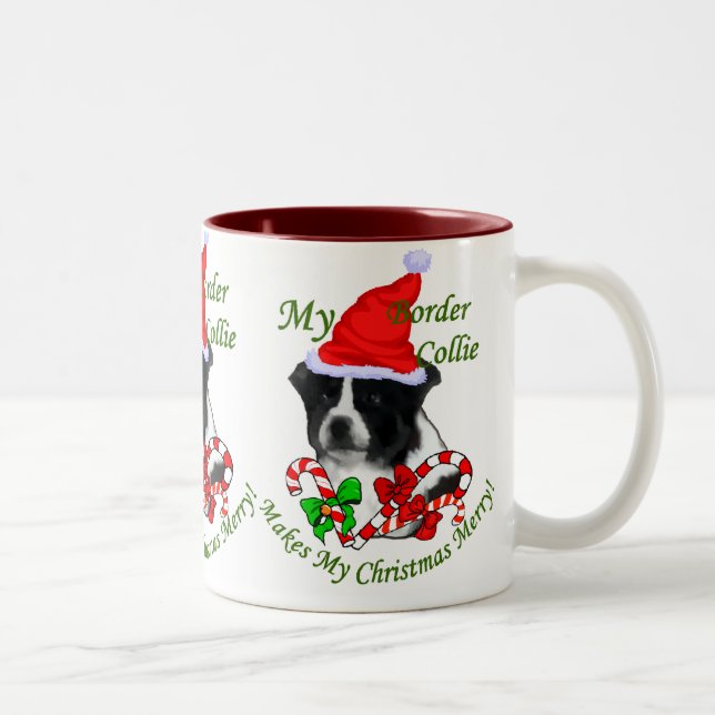 Gräns Collie-julklappar Två-Tonad Mugg (Höger)
