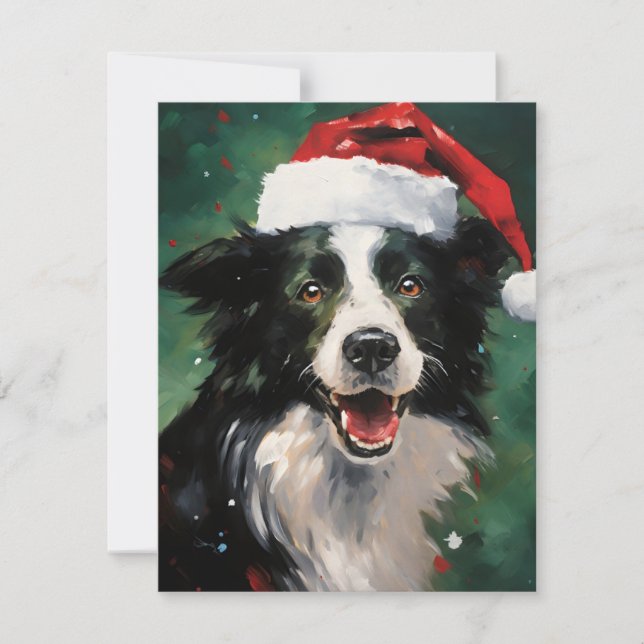 Gräns Collie Julpenselmålning Julkort (Framsida)