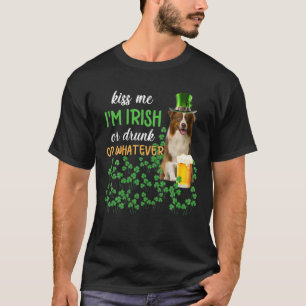Gräns Collie Kiss Me jag är irländare eller drunk T Shirt