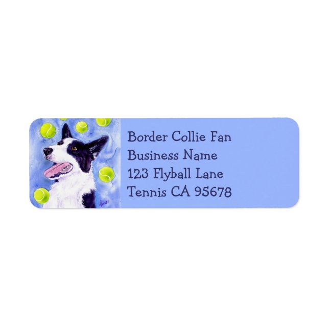 Gräns Collie Labels- "Magpie's Guld" Returadress Etikett (Framsidan)