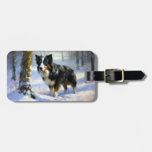 Gräns Collie Låt det snöa jul Bagagebricka