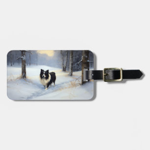 Gräns Collie Låt det snöa jul Bagagebricka