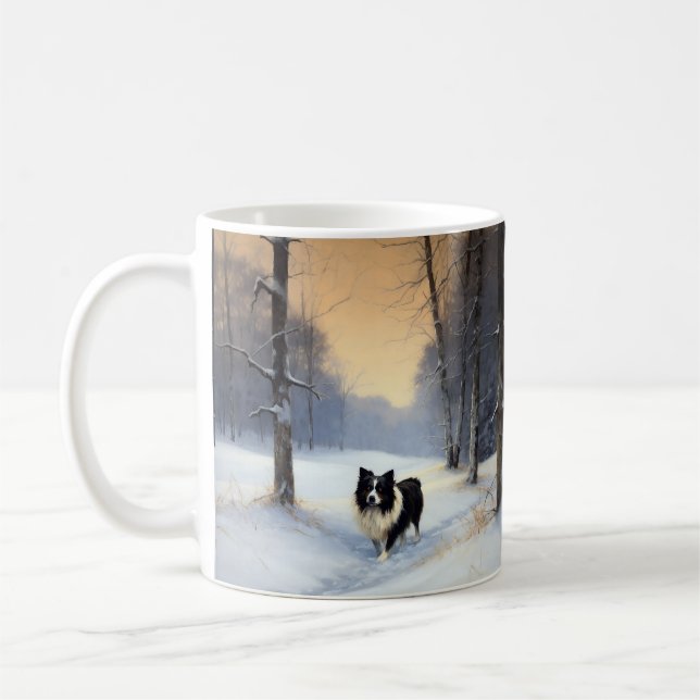 Gräns Collie Låt det snöa jul Kaffemugg (Vänster)
