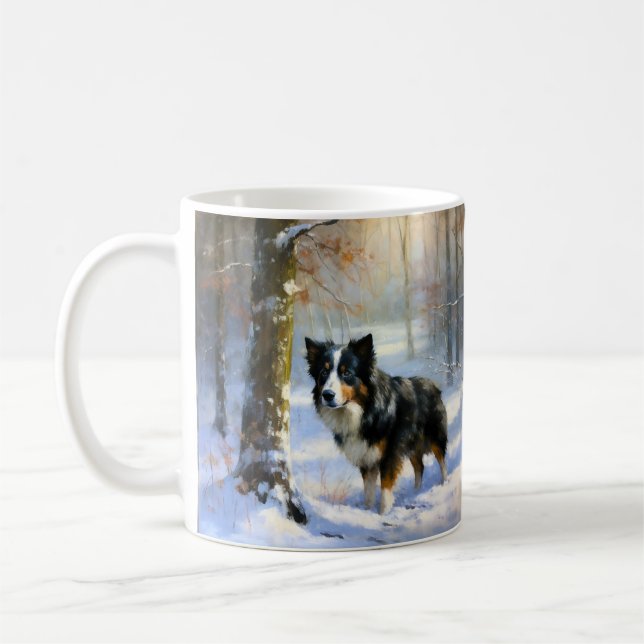 Gräns Collie Låt det snöa jul Kaffemugg (Vänster)