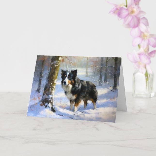 Gräns Collie Låt det snöa jul Kort (Orkide)
