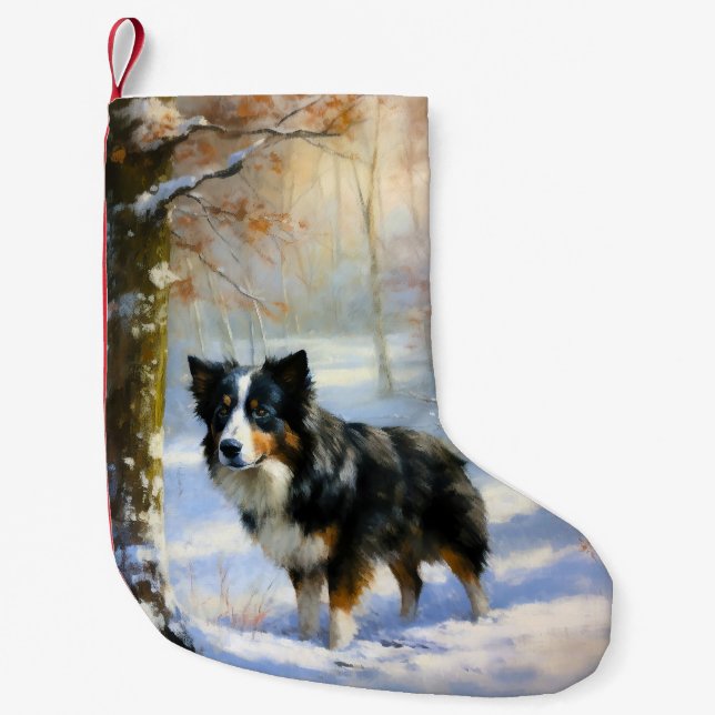 Gräns Collie Låt det snöa jul Liten Julstrumpa (Framsidan)