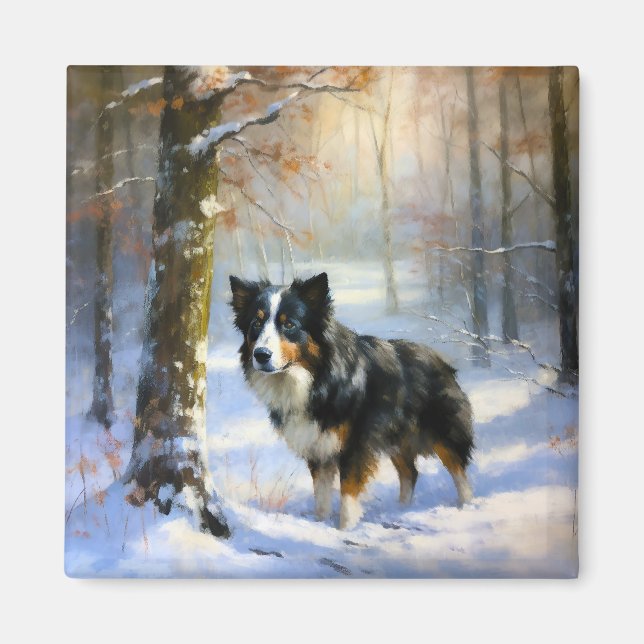 Gräns Collie Låt det snöa jul Magnet (Framsidan)