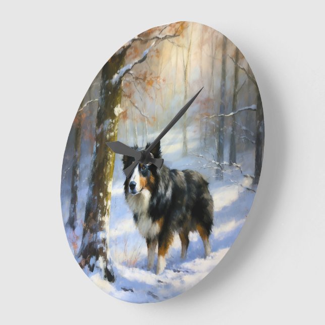 Gräns Collie Låt det snöa jul Stor Klocka (Vinkel)