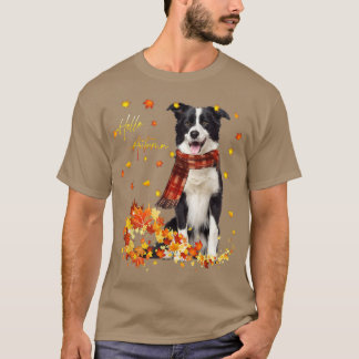 Gräns Collie Löv sjunker Hej höst för Hund älskare T Shirt