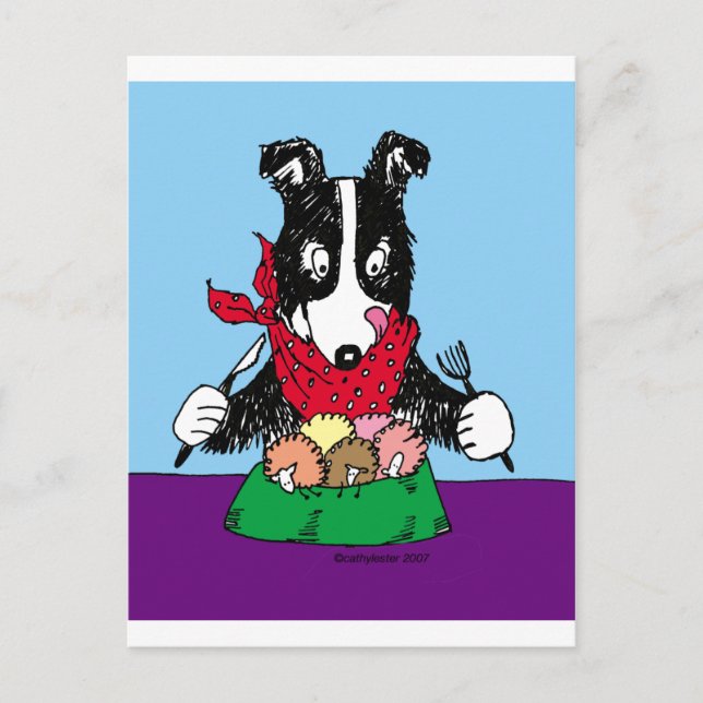 Gräns Collie Middag Vykort (Framsida)