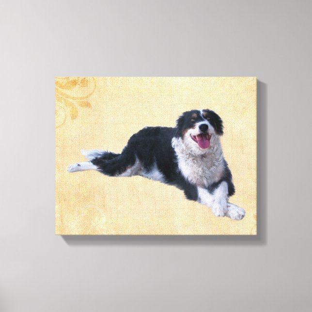 Gräns Collie Mix Canvastryck (Framsida)