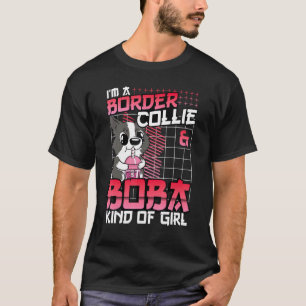 Gräns Collie och Boba-typ av Girl Cute Chibi Bub T Shirt