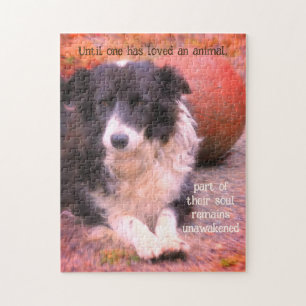 Gräns Collie och Boll Hund Art Idén Pussel