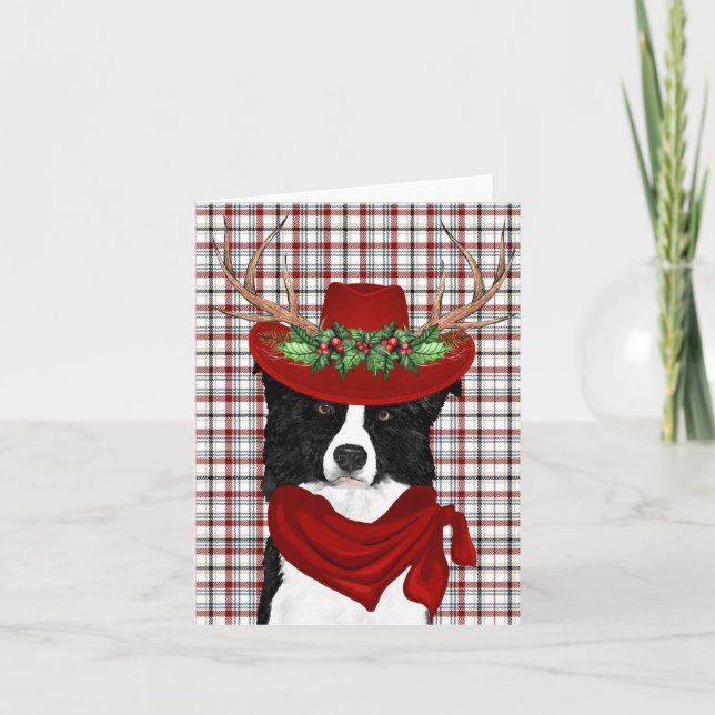 Gräns Collie och Western jultomte Helgkort (Framsida)