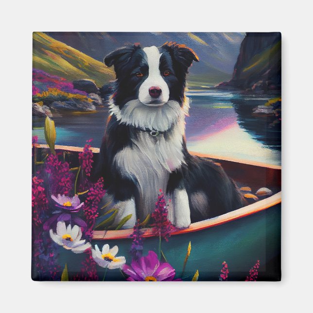 Gräns Collie on a Paddle: A Scenia Äventyr Magnet (Framsidan)