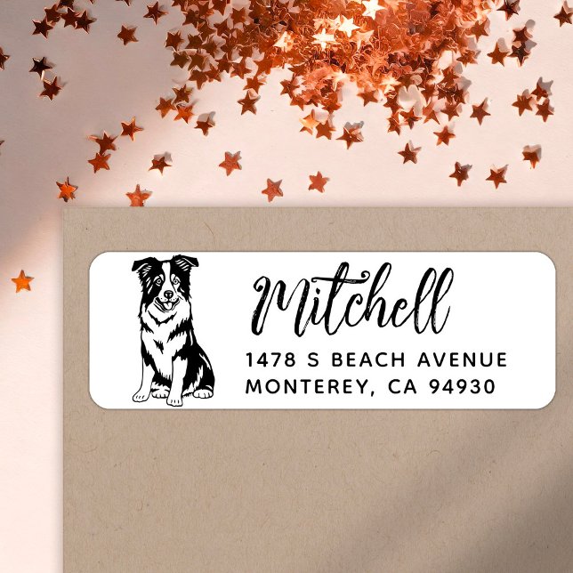 Gräns Collie Owner Returadress Hundägare etikett Returadress Etikett (Skapare uppladdad)