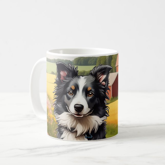Gräns Collie på Farm Kaffemugg (Framsida vänster)