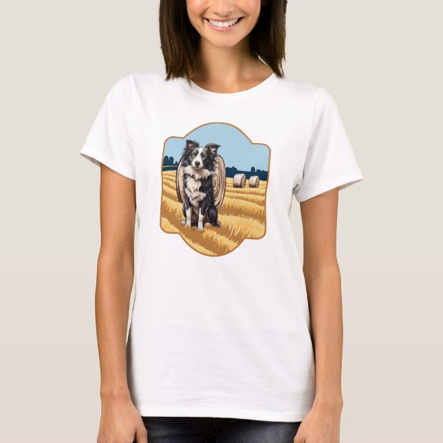 Gräns Collie på Farm T Shirt (Framsida)