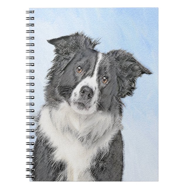 Gräns Collie Painting - Cute Original Hund Art Anteckningsbok (Framsidan)