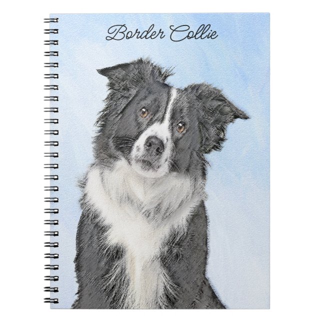 Gräns Collie Painting - Cute Original Hund Art Anteckningsbok (Framsidan)