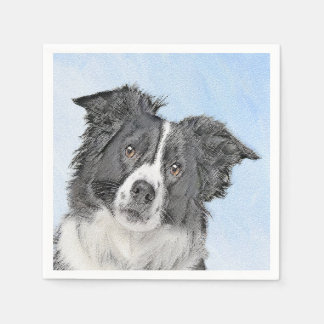 Gräns Collie Painting - Cute Original Hund Art Pappersservett