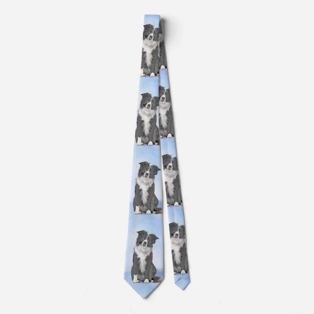 Gräns Collie Painting - Cute Original Hund Art Slips (Framsida)