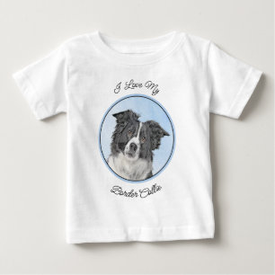 Gräns Collie Painting - Cute Original Hund Art T Shirt