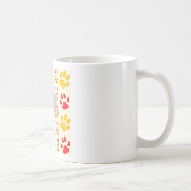 Gräns Collie Paw Skriv ut Kärlek Heart Kaffemugg (Höger)