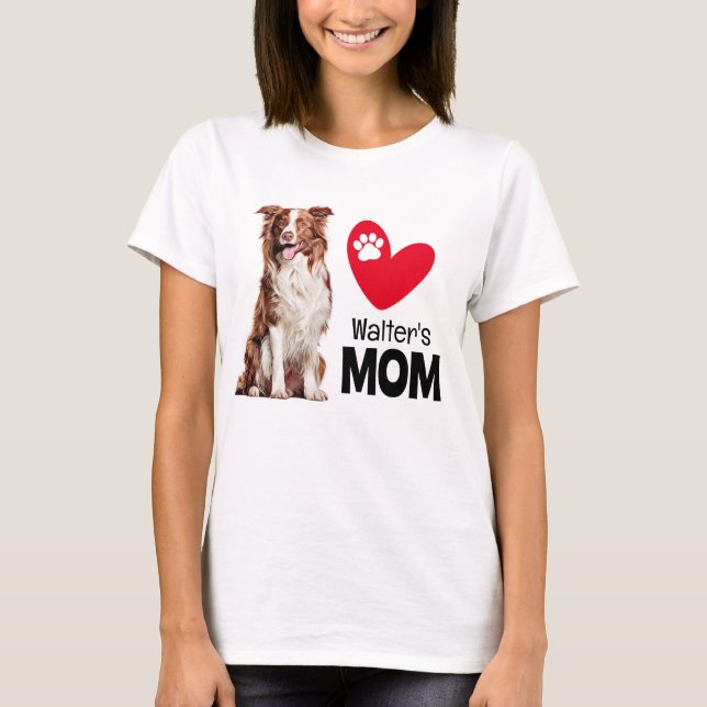 Gräns Collie Personlig Mamma T-Shirt (Framsida)