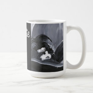 Gräns Collie-Personligen om nedtoning av målning Kaffemugg